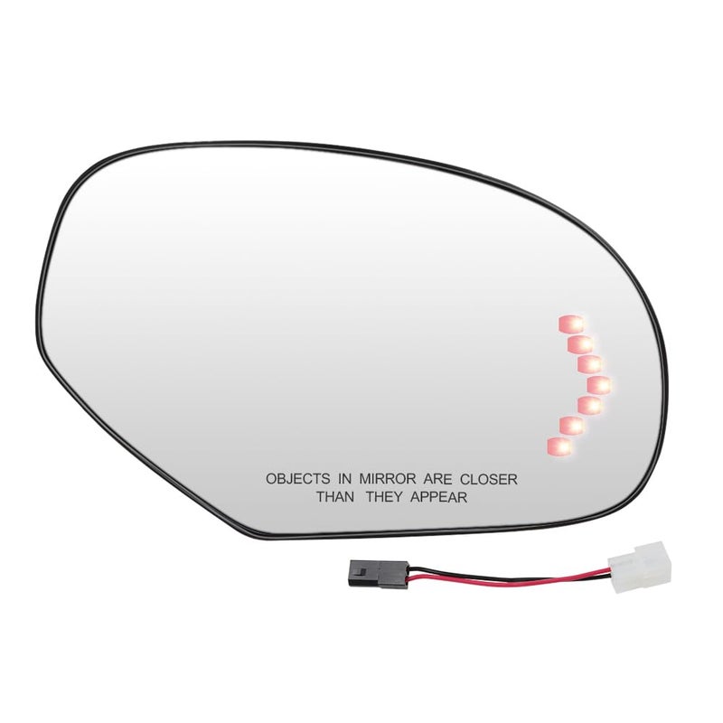 Senzeal Passenger Side Heated Mirror Glass Replacement with Turn Signal Light for Chevy Silverado Suburban Tahoe Avalanche Cadillac Escalade GMC Sierra Yukon 20072014 GM1325138 Right Side